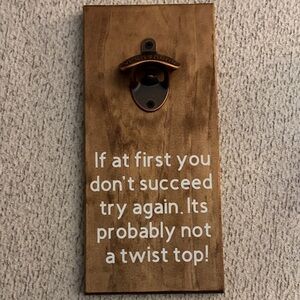 Rustic Brown Wall Mounted Bottle Opener